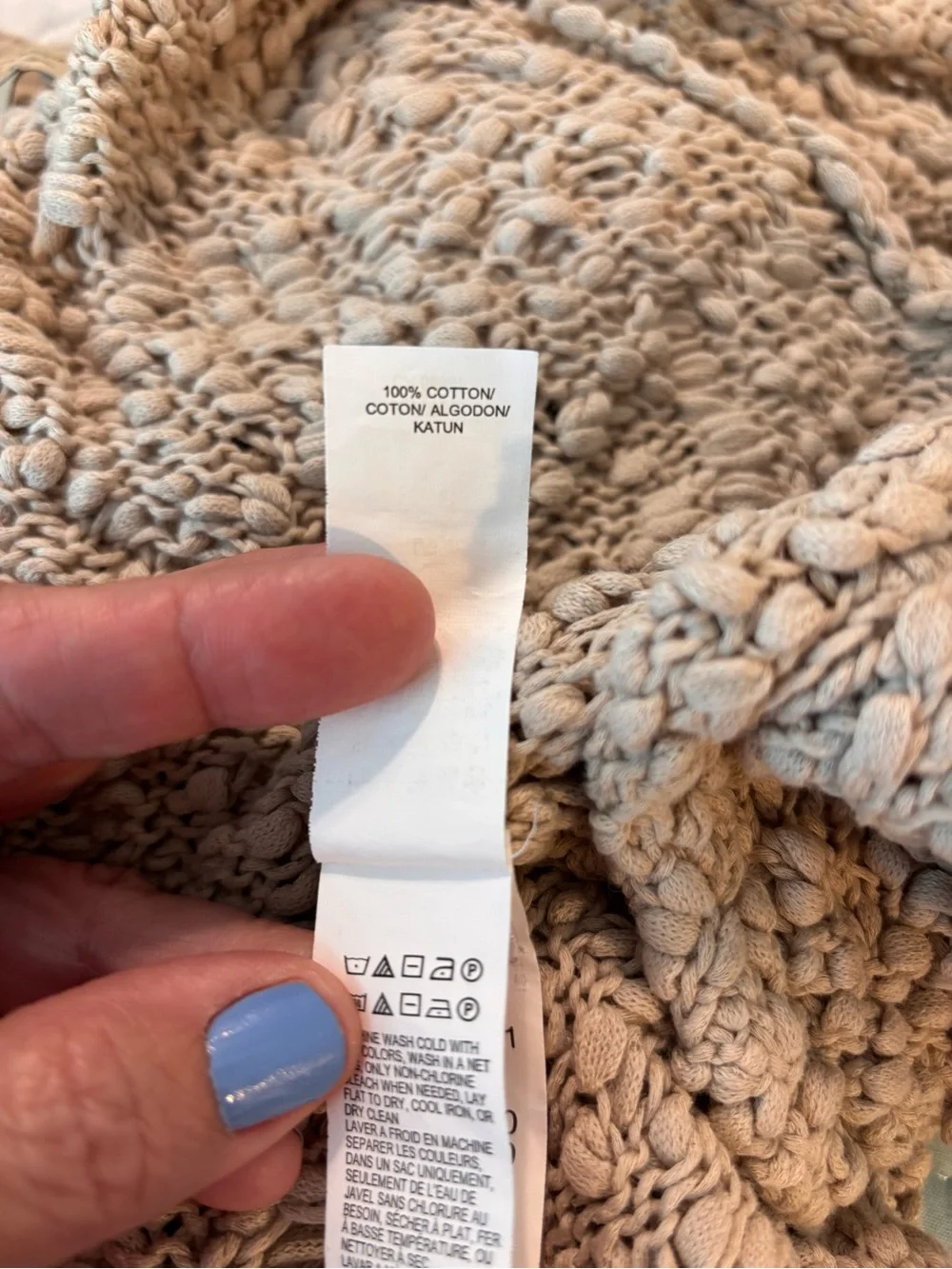 Lucky Brand Boho Oatmeal Crocheted Shrug cardigan - Picture 6 of 8